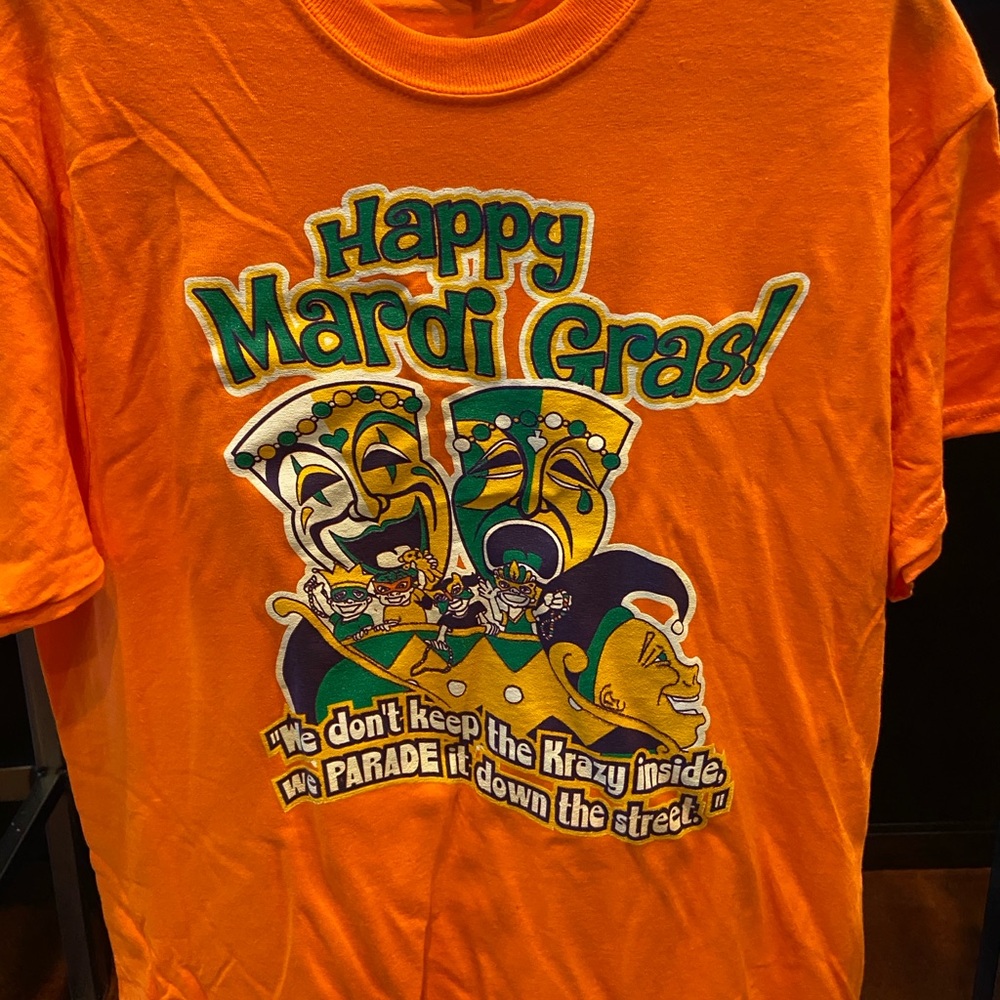 Gildan Orange Mardi Gras Graphic Tee